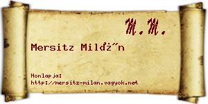 Mersitz Milán névjegykártya